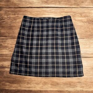 Vintage plaid mini skirt 90s y2k wool black womens 11 Rachel green office